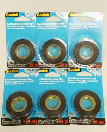 BUTTERFLY- 6 Rolls Of 3M Scotch Cold Weather Vinyl Electrical Tape 3/4 In X 25 Ft