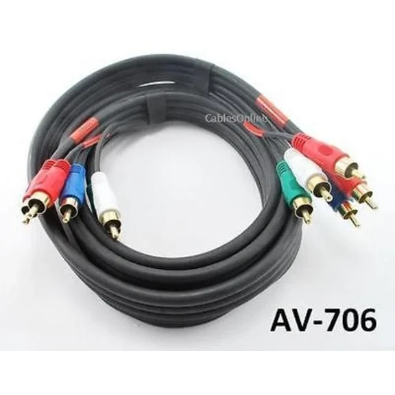 BUTTERFLY- 6Ft Hi-Resolution 5-Rca Component Video & Audio Male To Male Cable, Av-706