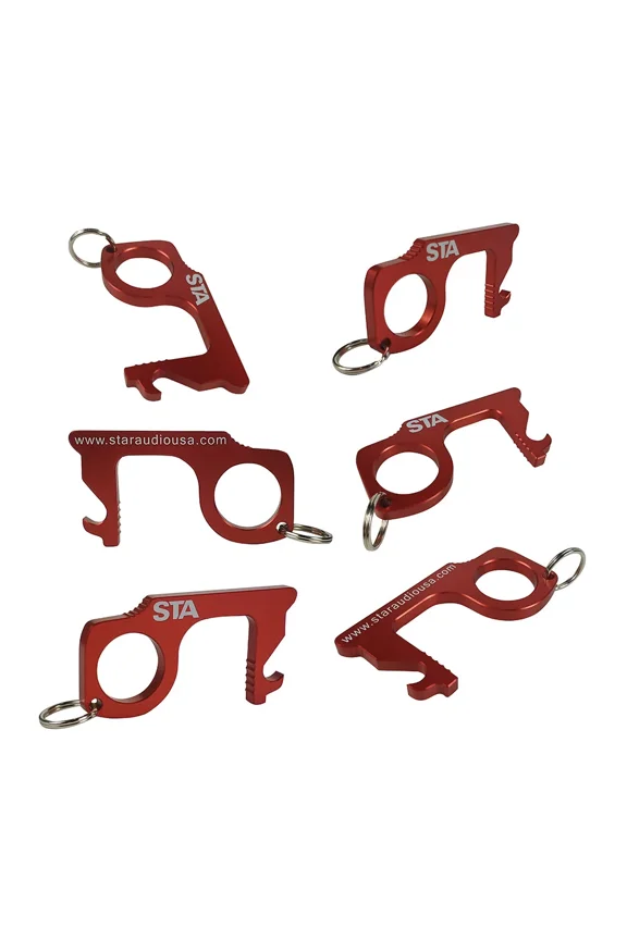 - 6Pcs Contactless Keychain No Touch Hand Tool Anti-Microbial Keychain