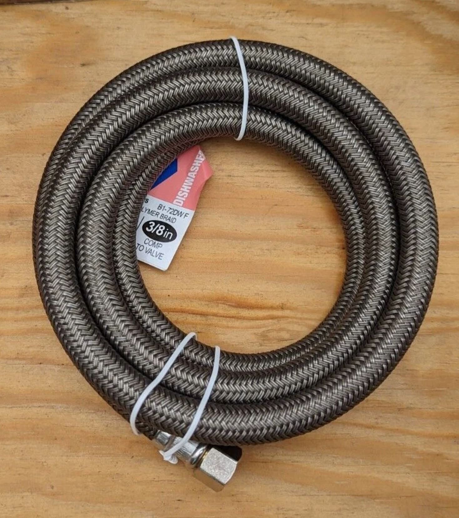 BUTTERFLY- 72" Long 3/8" Braided Polymer Dishwasher Hose Connector B1-72Dwf (Rb5C)