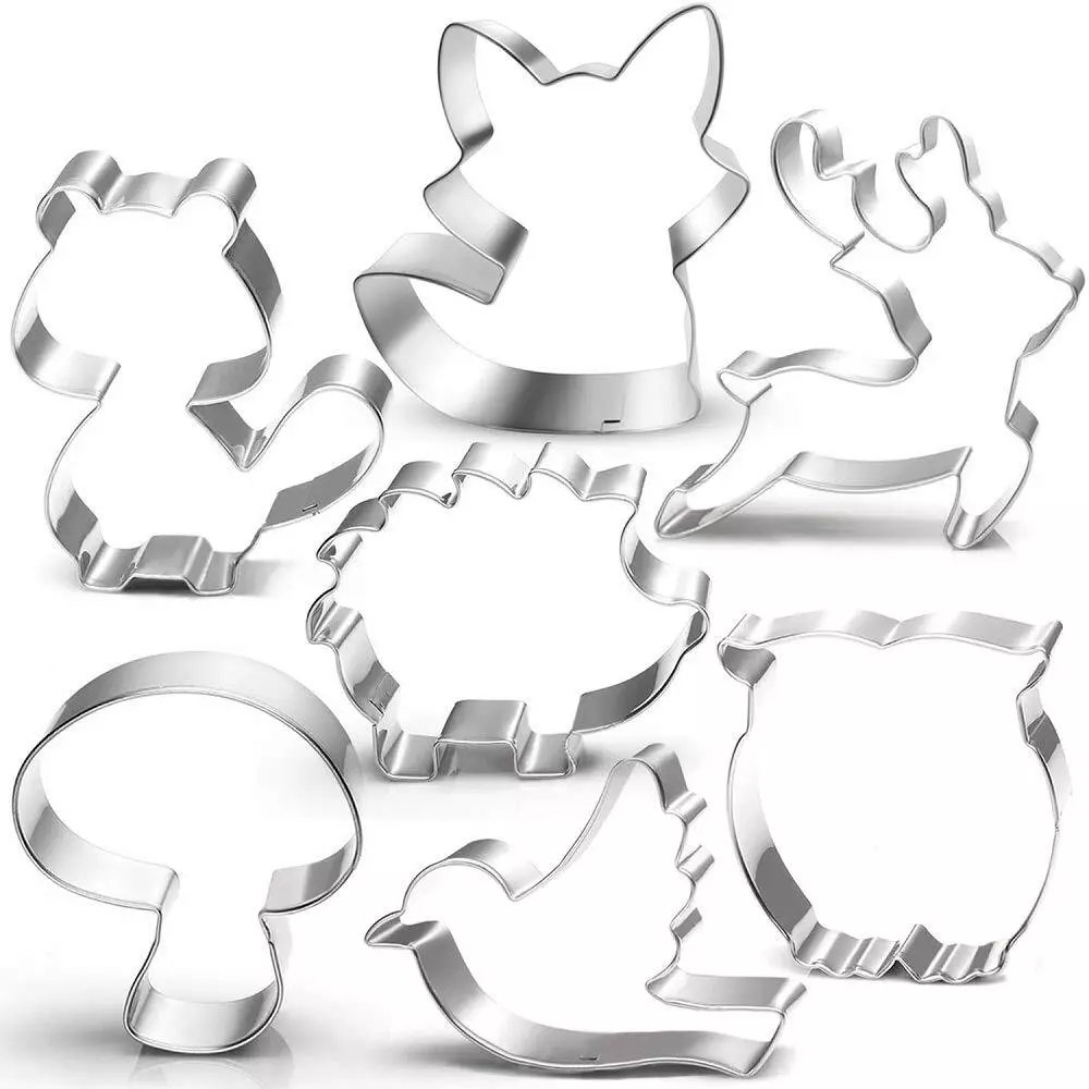 BUTTERFLY- 7Pcs Woodland Cookie Cutter Set-3 Inches,Fox,Owl,Deer,Bird,Hedgehog,Squirrel