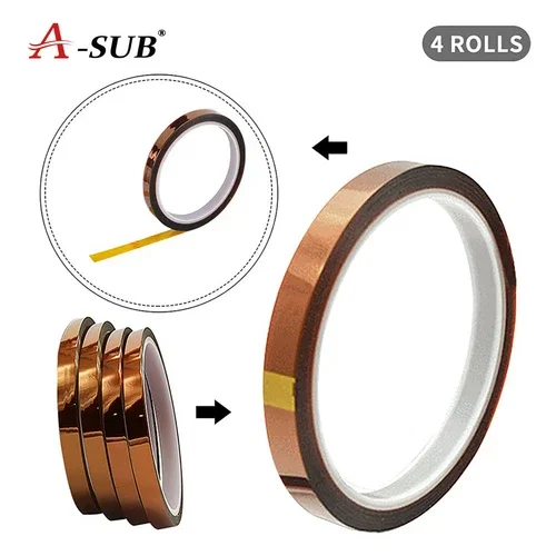 BUTTERFLY- A-Sub 4Roll X 10Mm X 108Ft Kapton Polyimide High Temperature Heat Resistant Tape