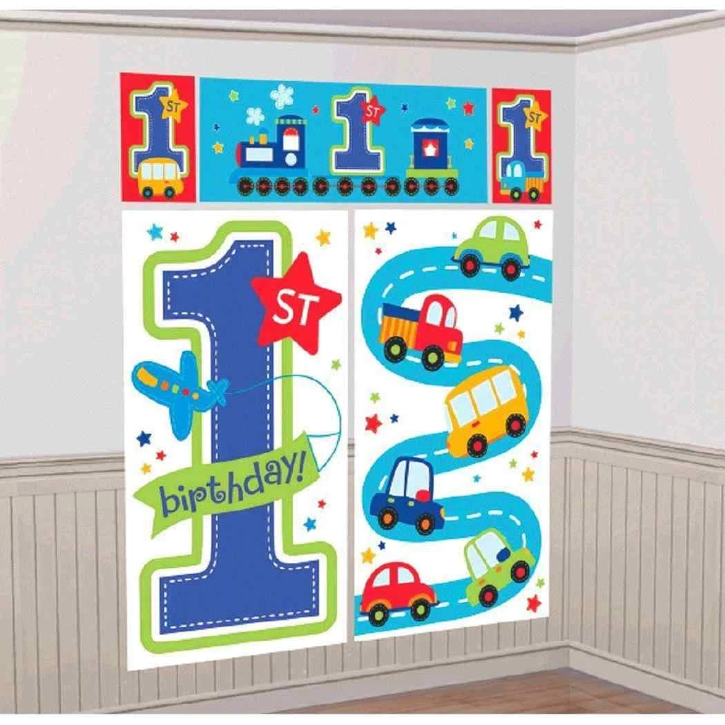 BUTTERFLY- All Aboard Truck Plane Train 1St Birthday Party Scene Setters Decorating Kit
