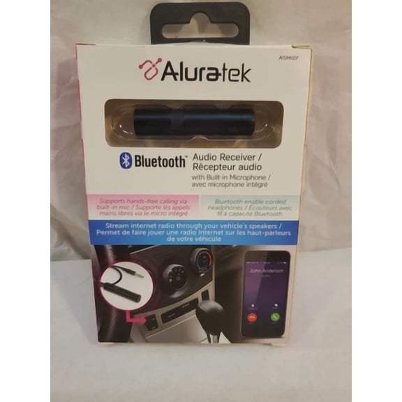 BUTTERFLY- Aluratek Bluetooth Audio Receiver With Built-In Microphone Aism01F