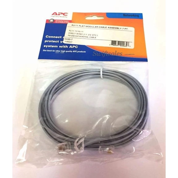 BUTTERFLY- Apc 7Ft 6P4C Rj11 Flat Silver Satin Modular Line Cord Straight Data Wire X4 Pcs