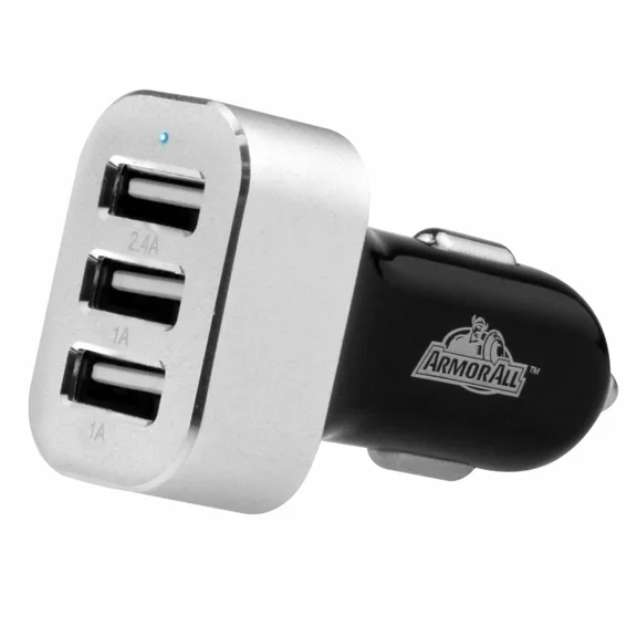 BUTTERFLY- Armor All Acc8-1002-Blk Black 4.4 Amp 3 Port Usb Car Charger