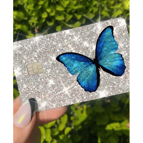 BUTTERFLY BRIGHT REFLECTIVE BACK INFORMATION BLUE