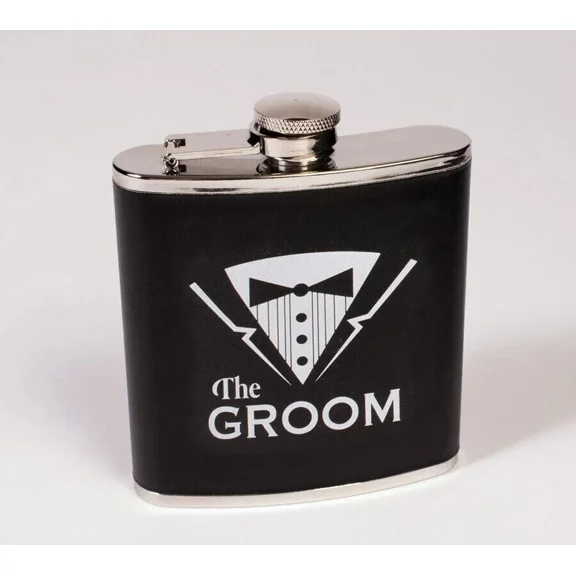 BUTTERFLY- Bachelor Party 6 Oz Flask For The Groom By Forum