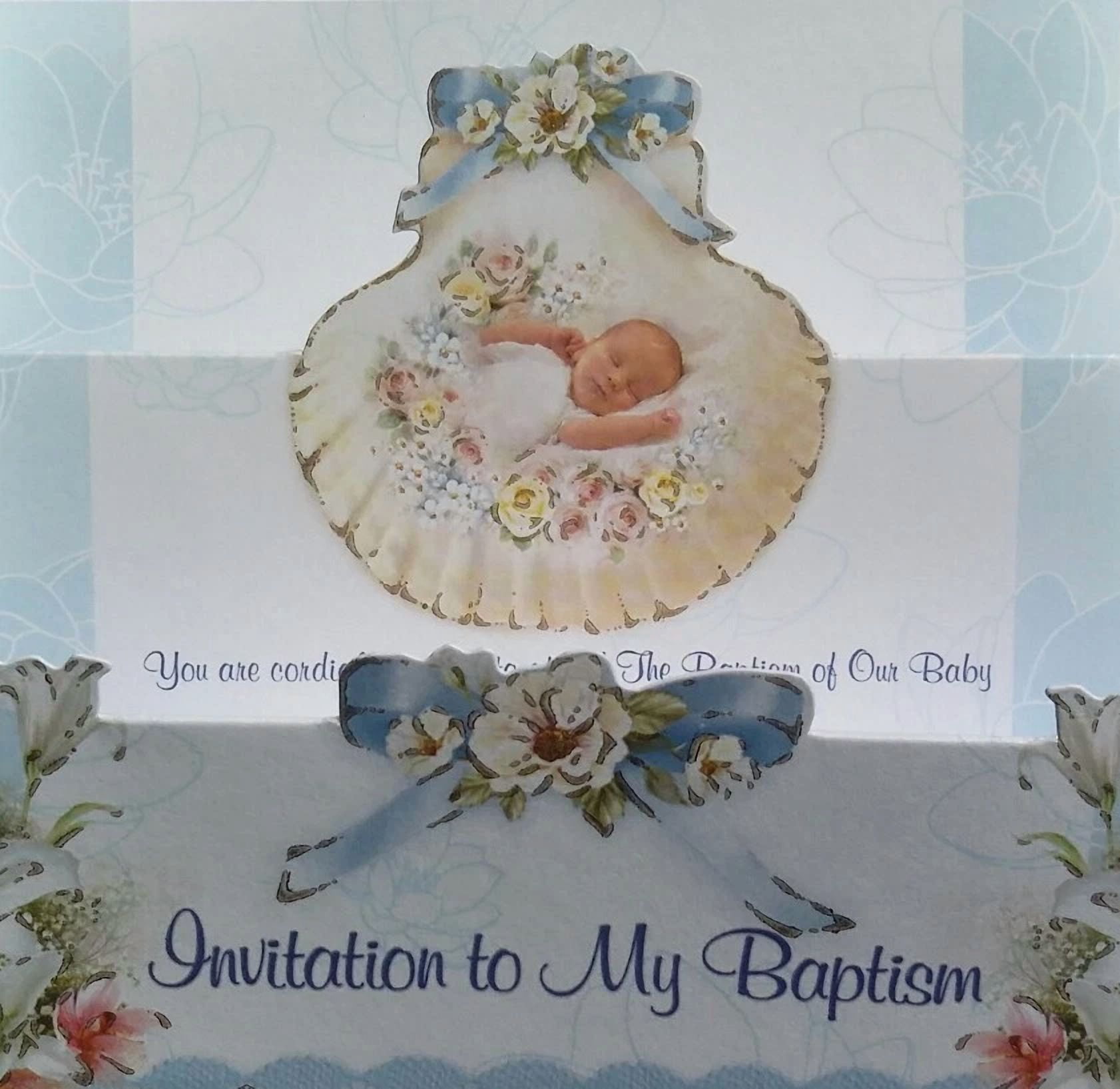 BUTTERFLY- Baptism, Christening Invitations, Party Favors, Boy, English, Invitaciones