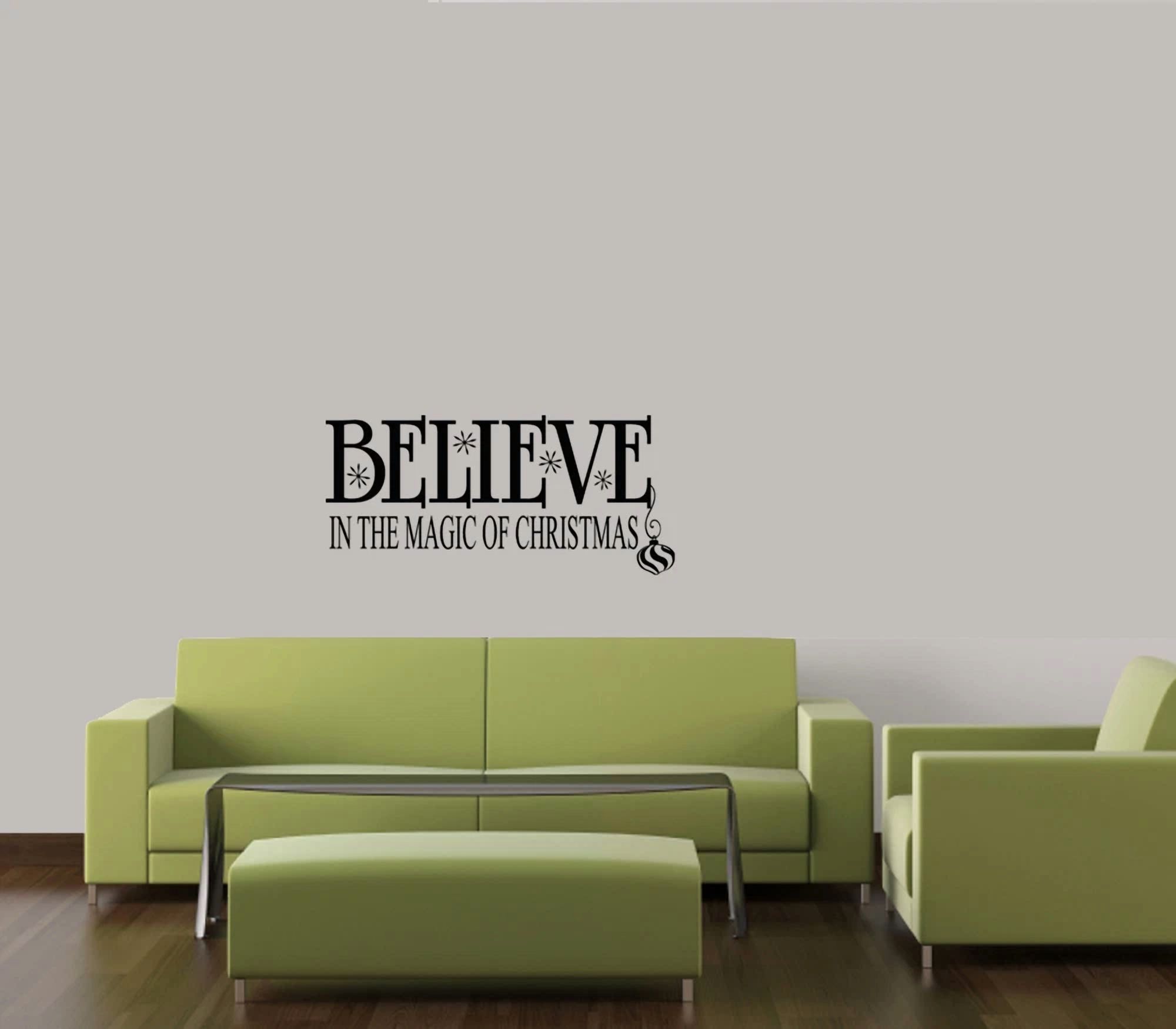 BUTTERFLY- Believe In The Magic Of Christmas Vinyl Wall Decals Quote Stickers Holiday