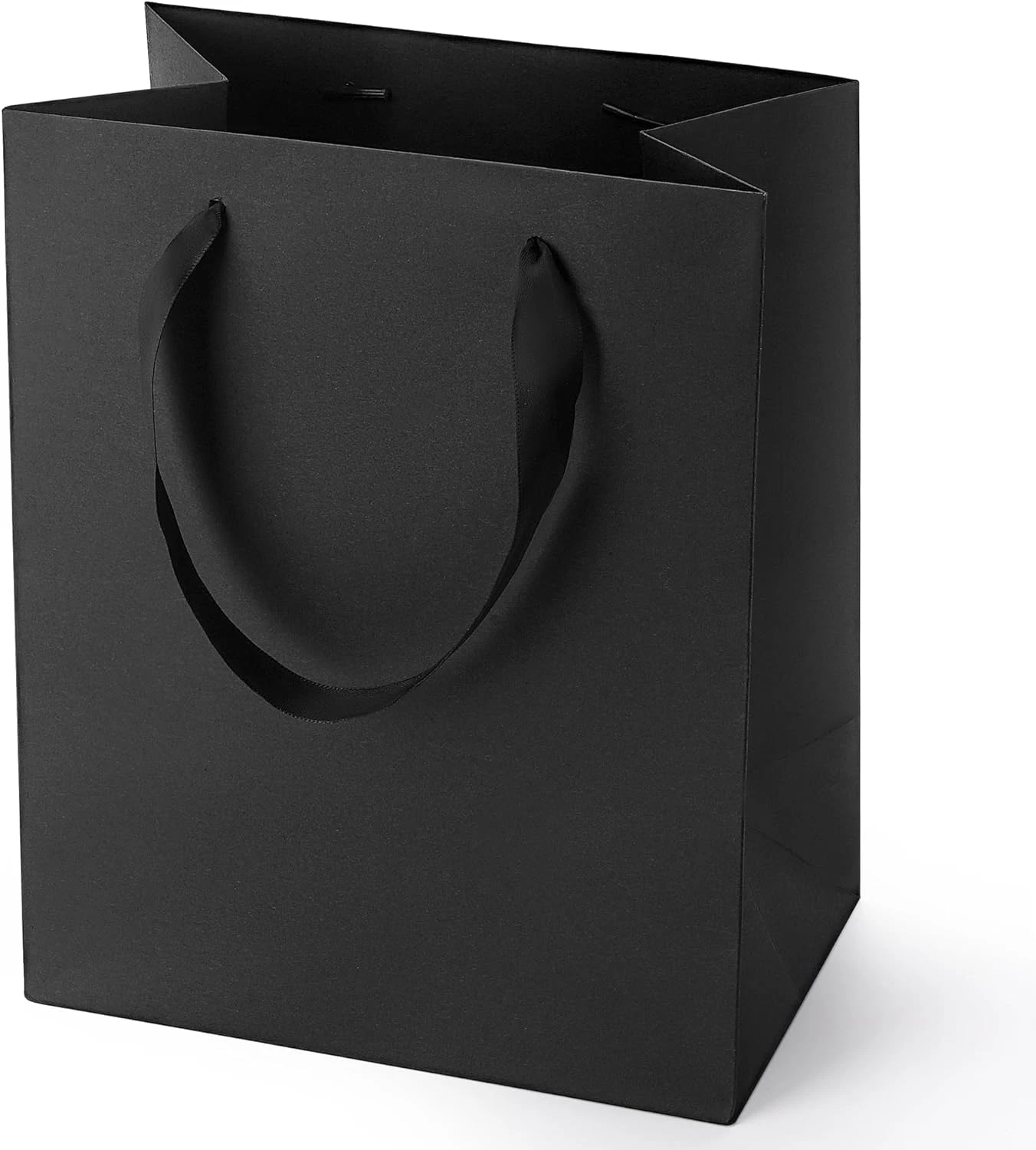 BUTTERFLY- Black Gift Bags With Handles: 8X5X10 Inch 5Pcs Black Paper Bags Medium Bulk For