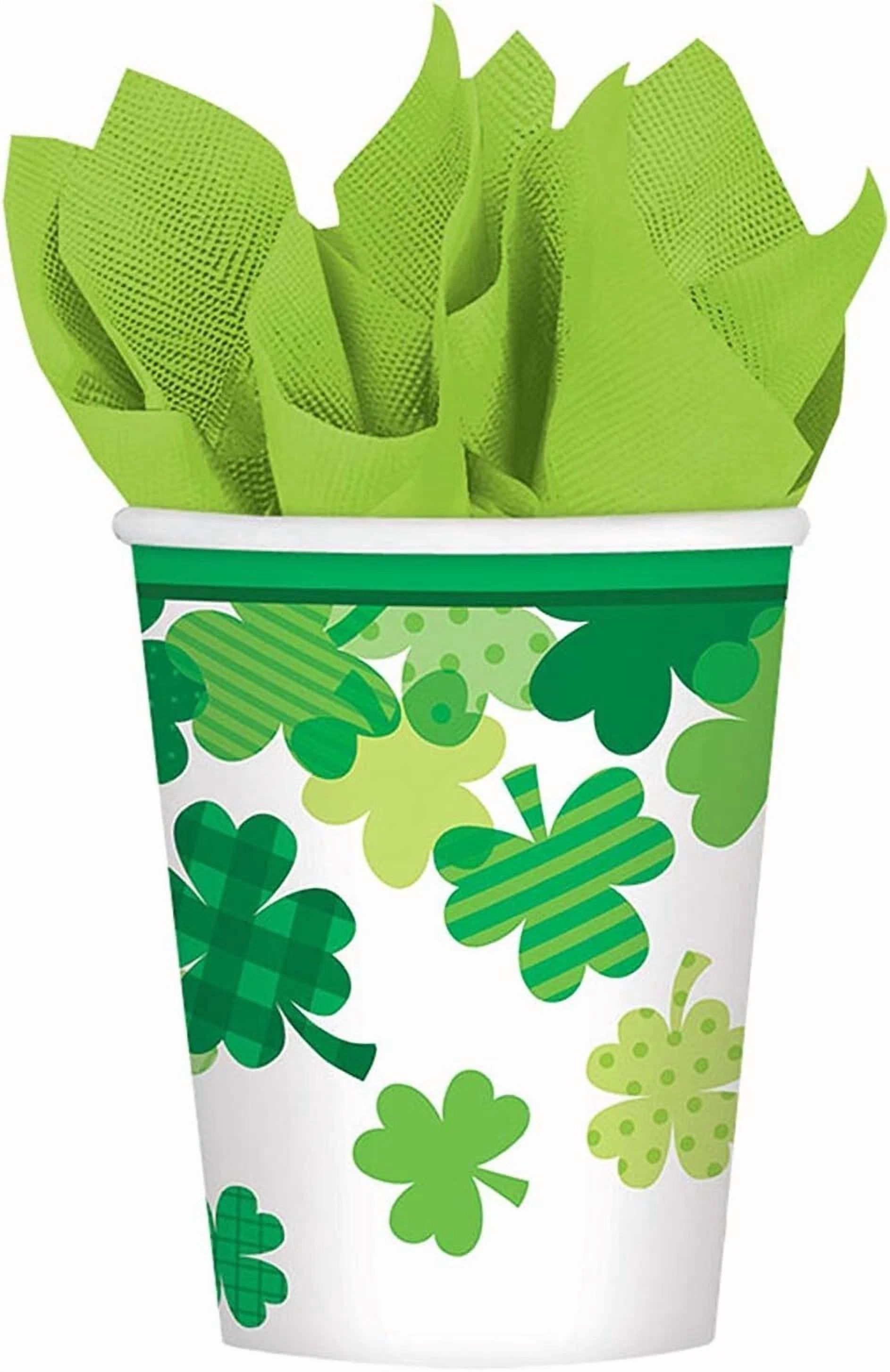 BUTTERFLY- Blooming Shamrocks Green St. Patrick'S Day Holiday Party 18 Ct. 9 Oz. Paper Cups