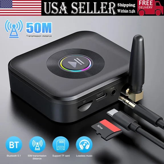 BUTTERFLY- Bluetooth 5.4 Receiver Wireless 3.5Mm Jack Aux To 2 Rca Audio Stereo Adapter New