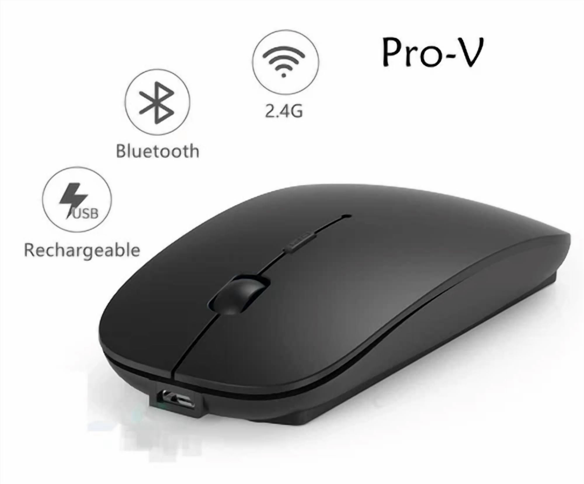 BUTTERFLY- Bluetooth Mouse, Pro-V Slim Dual Modes Bluetooth4.0/2.4G Wireless Mice, Silent
