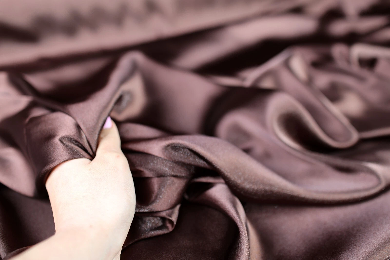 BUTTERFLY- Brown Satin Charmeuse Fabric By The Yard 266