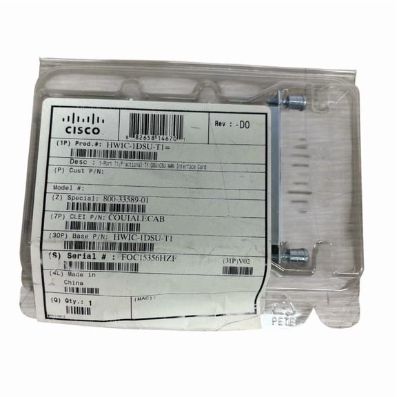 BUTTERFLY- Cisco Hwic-1Dsu-T1 1-Port Dsu/Csu Wan Interface Card (New)