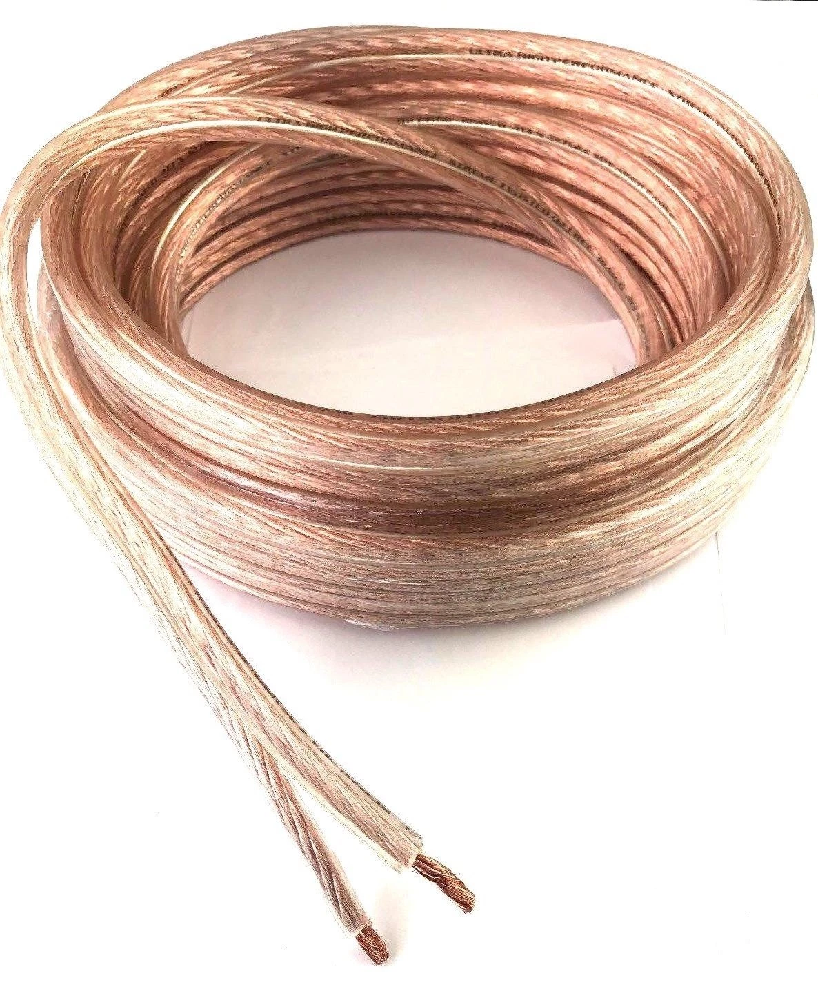BUTTERFLY- Clear 16 Awg True Gauge 25 Ft Pure Copper Marine Car Audio Speaker Cable Wire