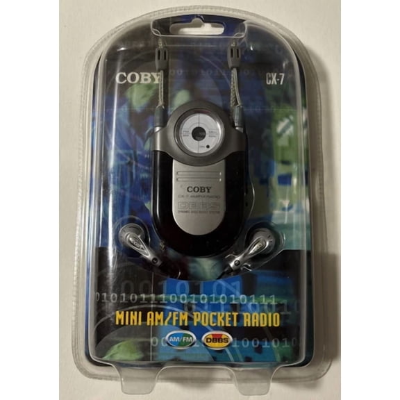 BUTTERFLY- Coby Dynamic Bass Boost System Black Cx-7 Am/Fm Radio Mini Pocket Radio Earbuds