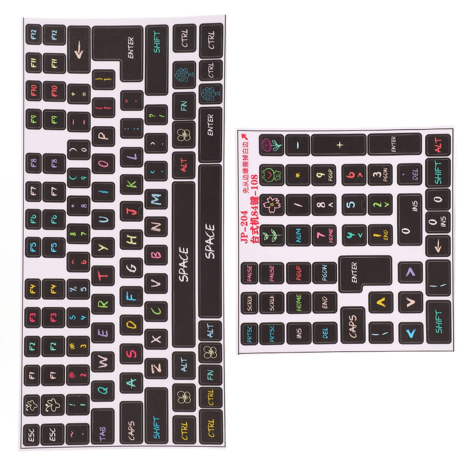 BUTTERFLY- Computer Keyboard Stickers Frosted Surfaces Adhesive Keycaps Stickers For 84-108