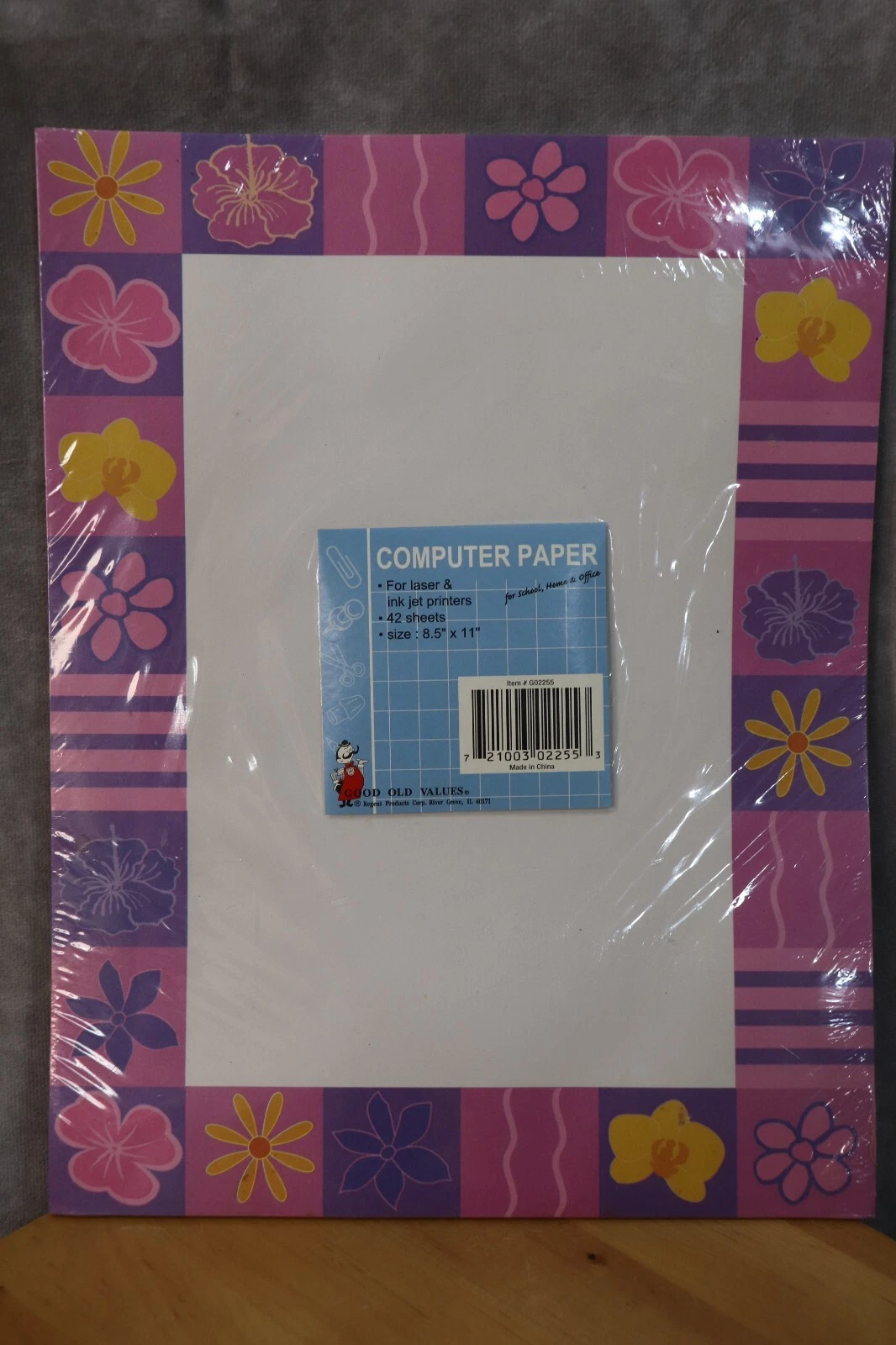 BUTTERFLY- Computer Paper Laser Ink Jet Printer Floral Border 42 Sheets 8-1/2 "X 11"