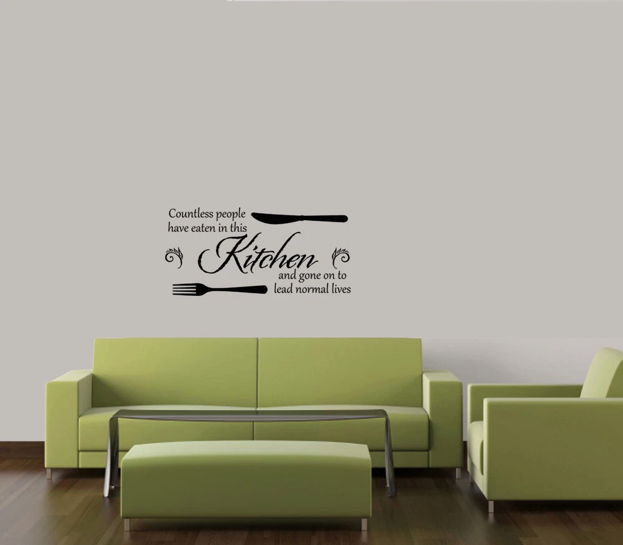 BUTTERFLY- Countless People Have Eaten In This Kitchen Wall Vinyl Words Decals Home Decor