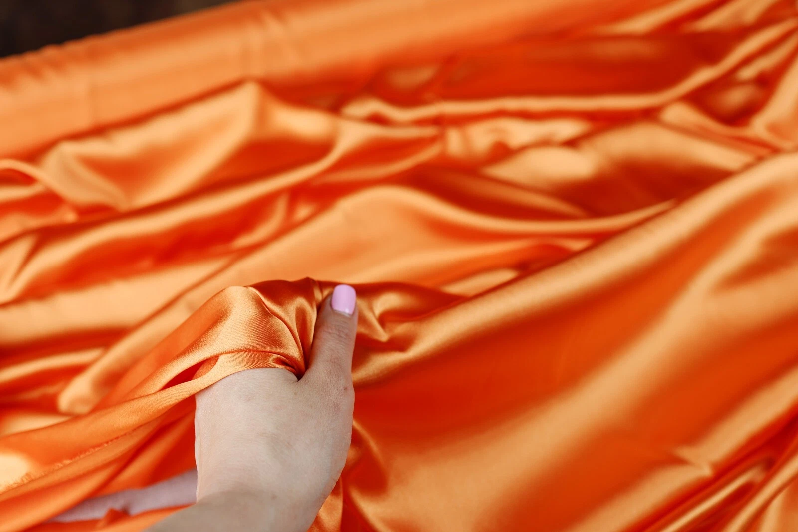 BUTTERFLY- Dark Orange Satin Charmeuse Fabric By The Yard 621