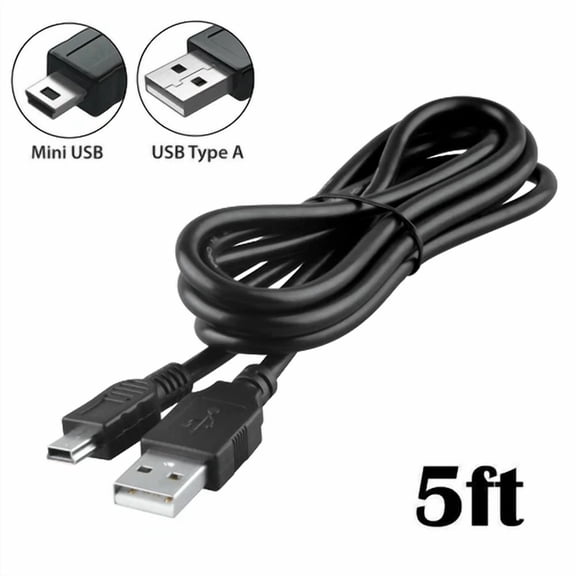 BUTTERFLY- Fite On 5Ft Usb 2.0 Pc Connect Data Sync Cable Cord Type A Male To Mini B Male