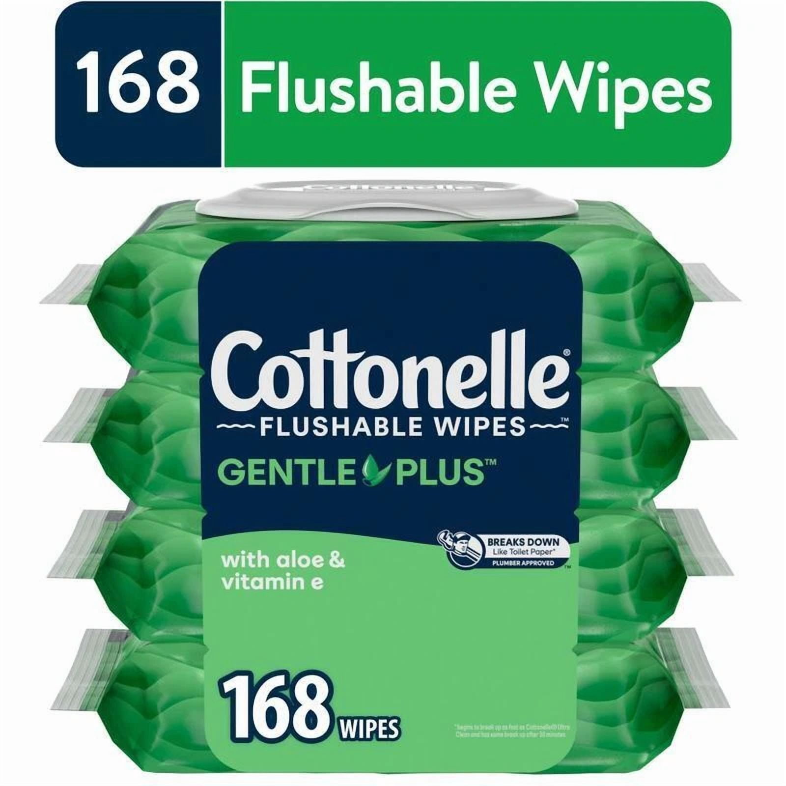 BUTTERFLY- Flushable Wet Wipes Aloe Vitamin E Sensitive Skin Care 4 Pack 168 Wipes New