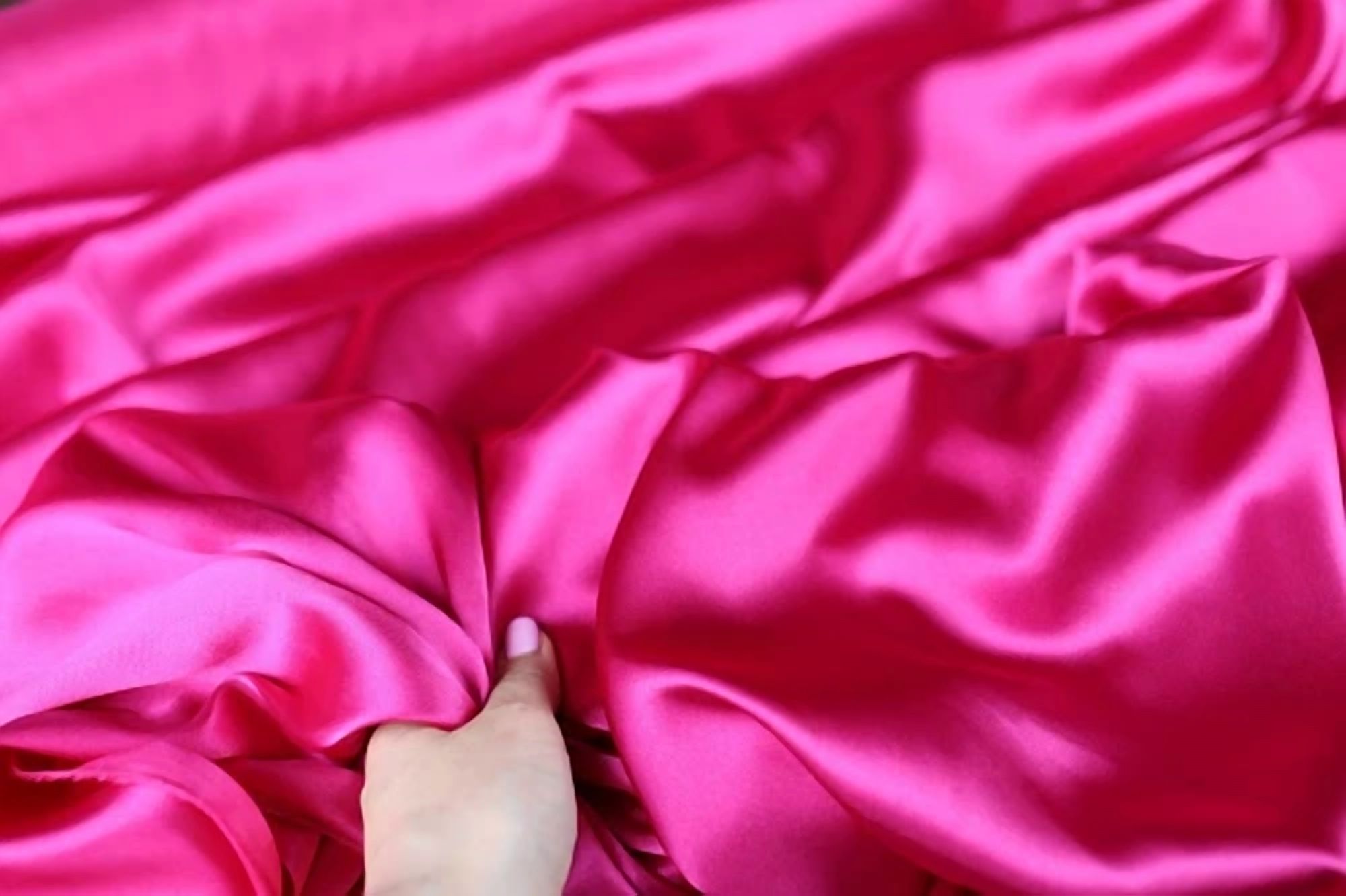 BUTTERFLY- Fuchsia Satin Charmeuse Fabric By The Yard 398