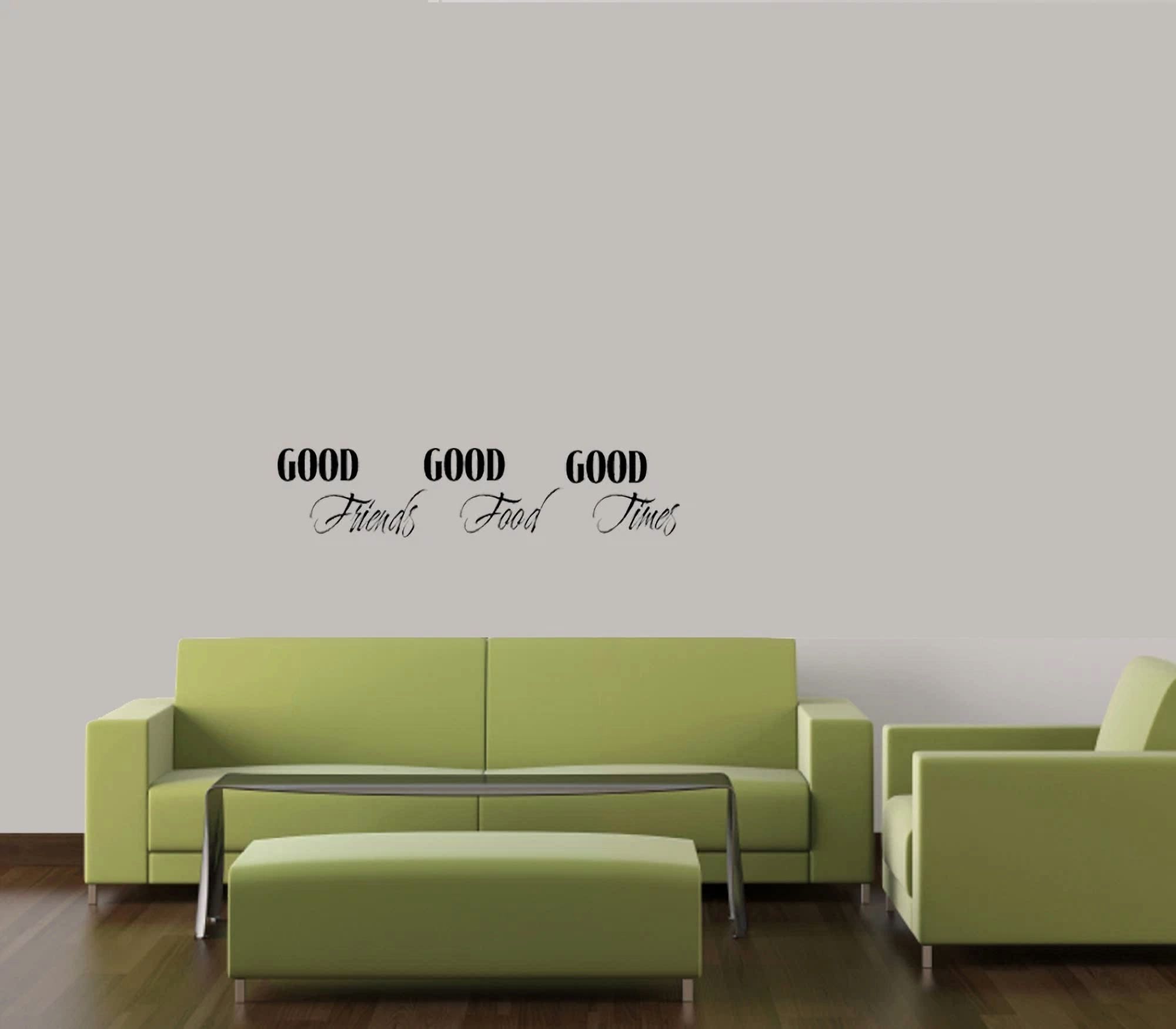 BUTTERFLY- Good Friends-Good Food-Good Times Vinyl Lettering Wall Quote Vinyl Wall Word