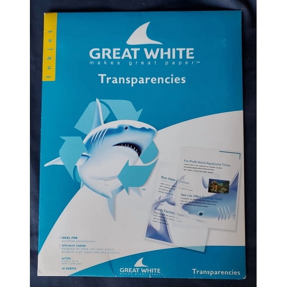 BUTTERFLY- Great White Inkjet Transparencies New 16 Sheets 8X11