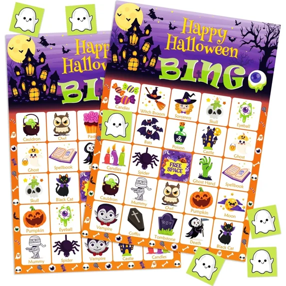 BUTTERFLY- Halloween Games - Halloween Bingo For Kids | Halloween Party Favors - 24 Players