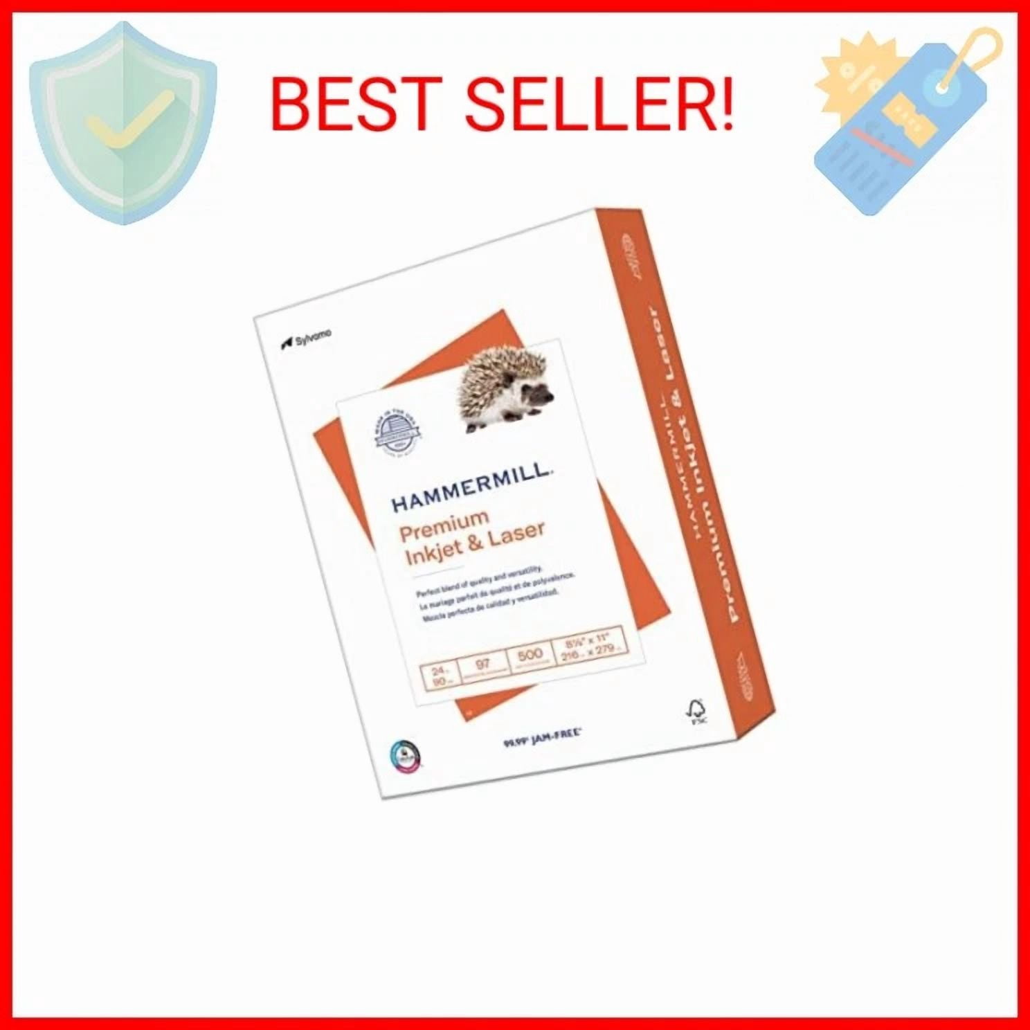 BUTTERFLY- Hammermill Printer Paper, Premium Inkjet & Laser Paper 24 Lb, 8.5 X 11 - 1 Ream