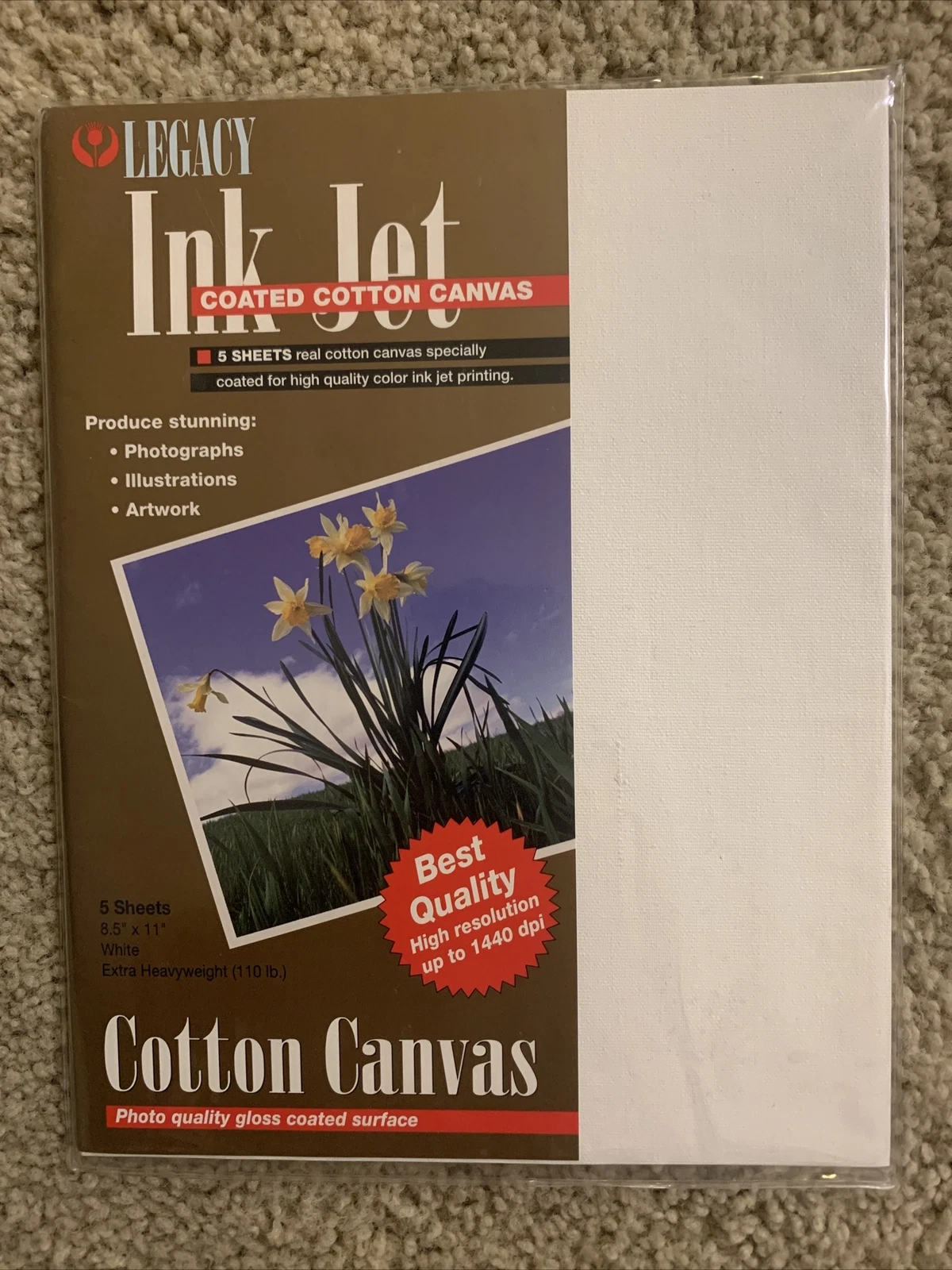 BUTTERFLY- Ink Jet Coated Cotton Canvas 8.5”X 11” 5 Sheets By Legacy