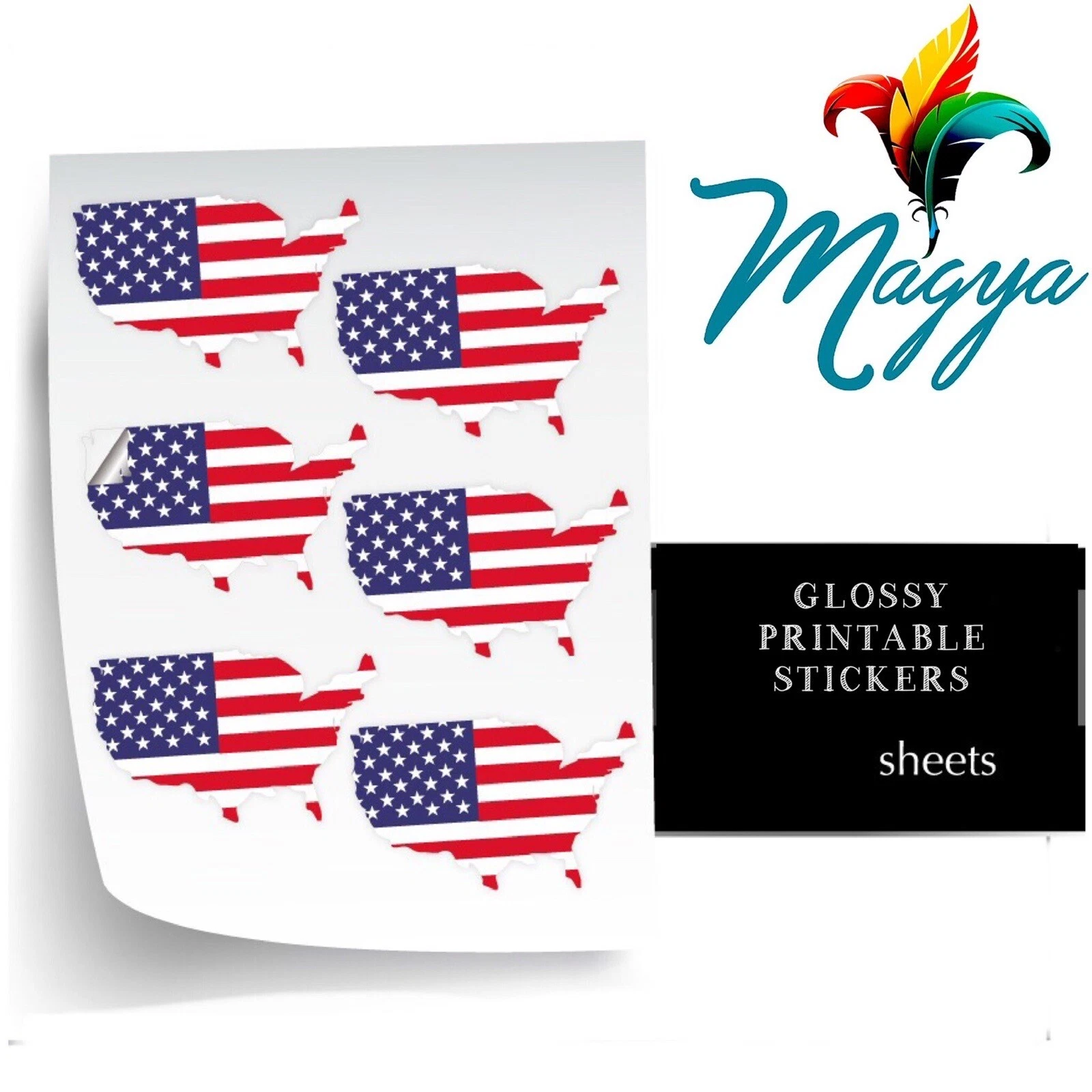BUTTERFLY- Inkjet Printable Glossy Stickers 10 Sheets 8.5”X11" Waterproof White Vinyl