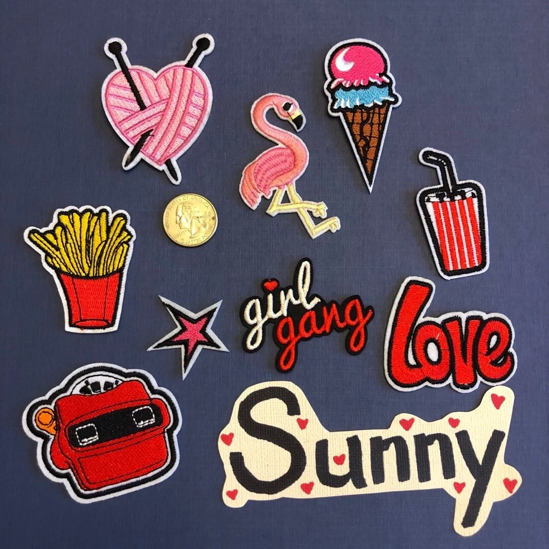 BUTTERFLY- Iron On Sew On Cloth Patch Craft Diy Badge Fabric Patch Frices Flamingo Love Bag