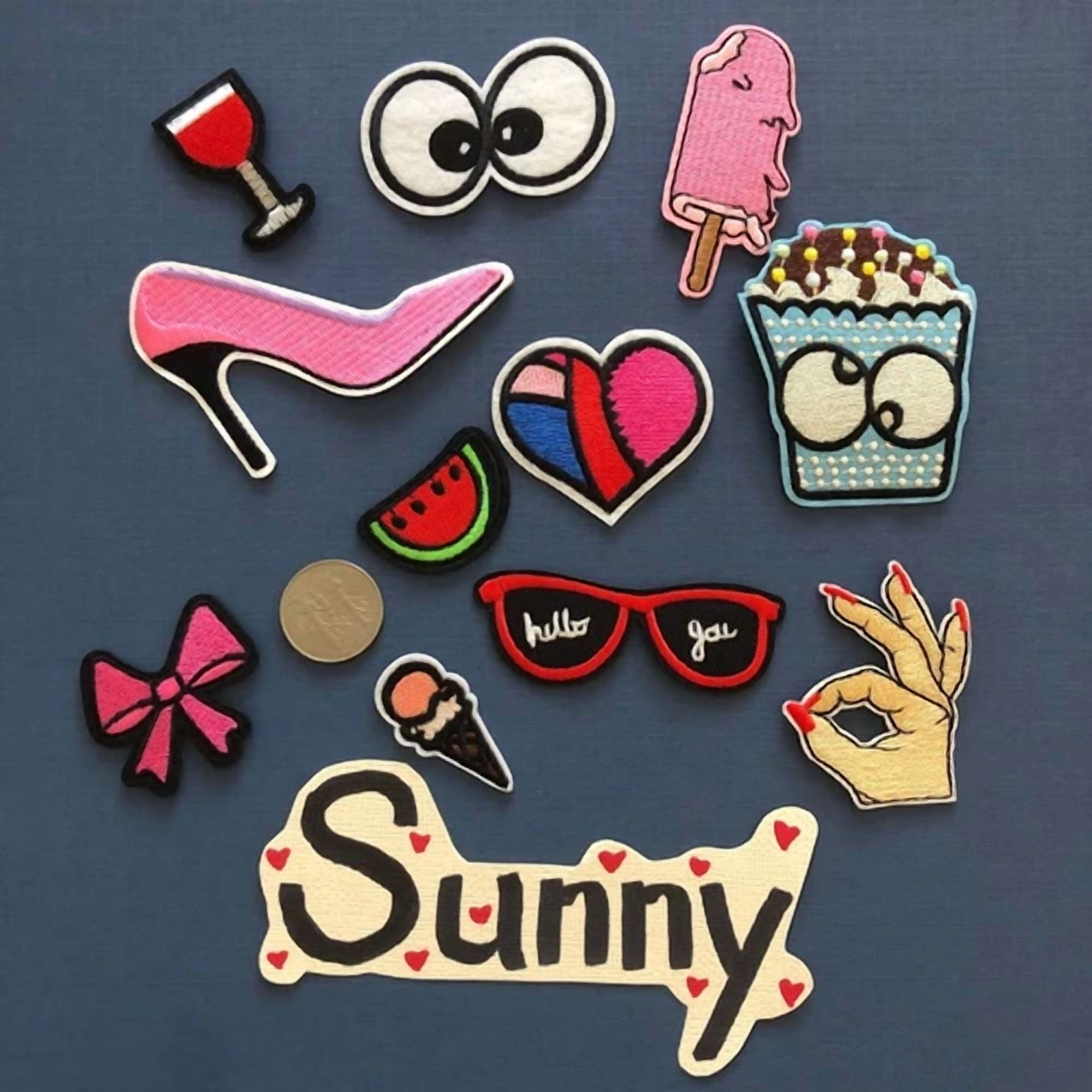 BUTTERFLY- Iron On Sew On Cloth Patch Craft Diy Badge Fabric Patch High Heel Tie Glass Yeah