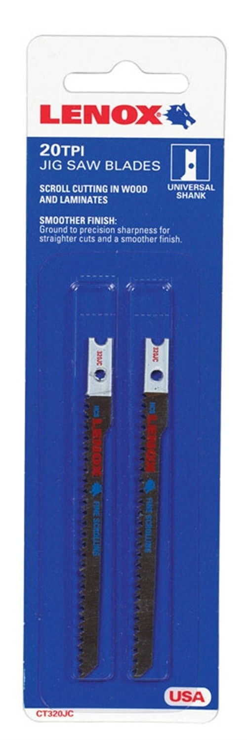 BUTTERFLY- Lenox 3-1/2 In. Metal U-Shank Clean Scroll Jig Saw Blade 20 Tpi 3 Pk