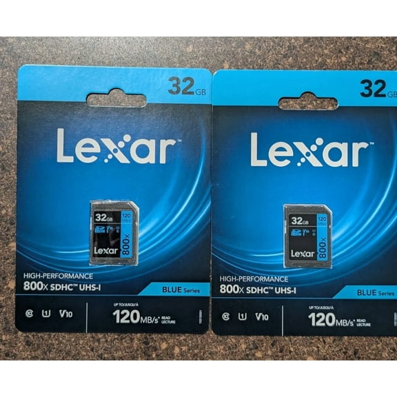 BUTTERFLY- Lexar 32Gb High-Performance 800X Uhs-I Sdhc Memory Card Blue Series - (2-Pack)