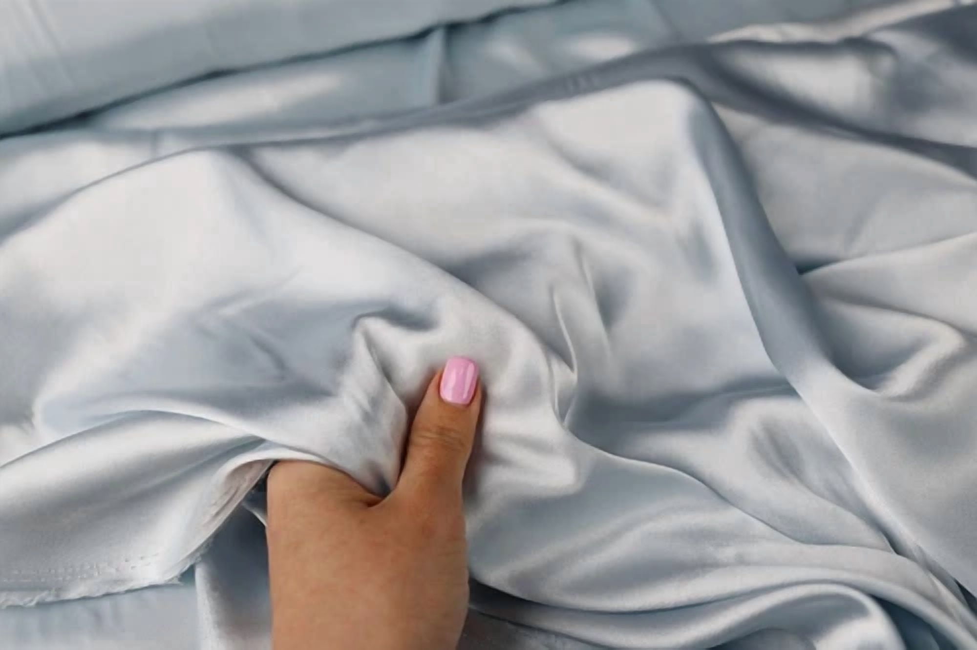 BUTTERFLY- Light Blue Satin Charmeuse Fabric By The Yard 306
