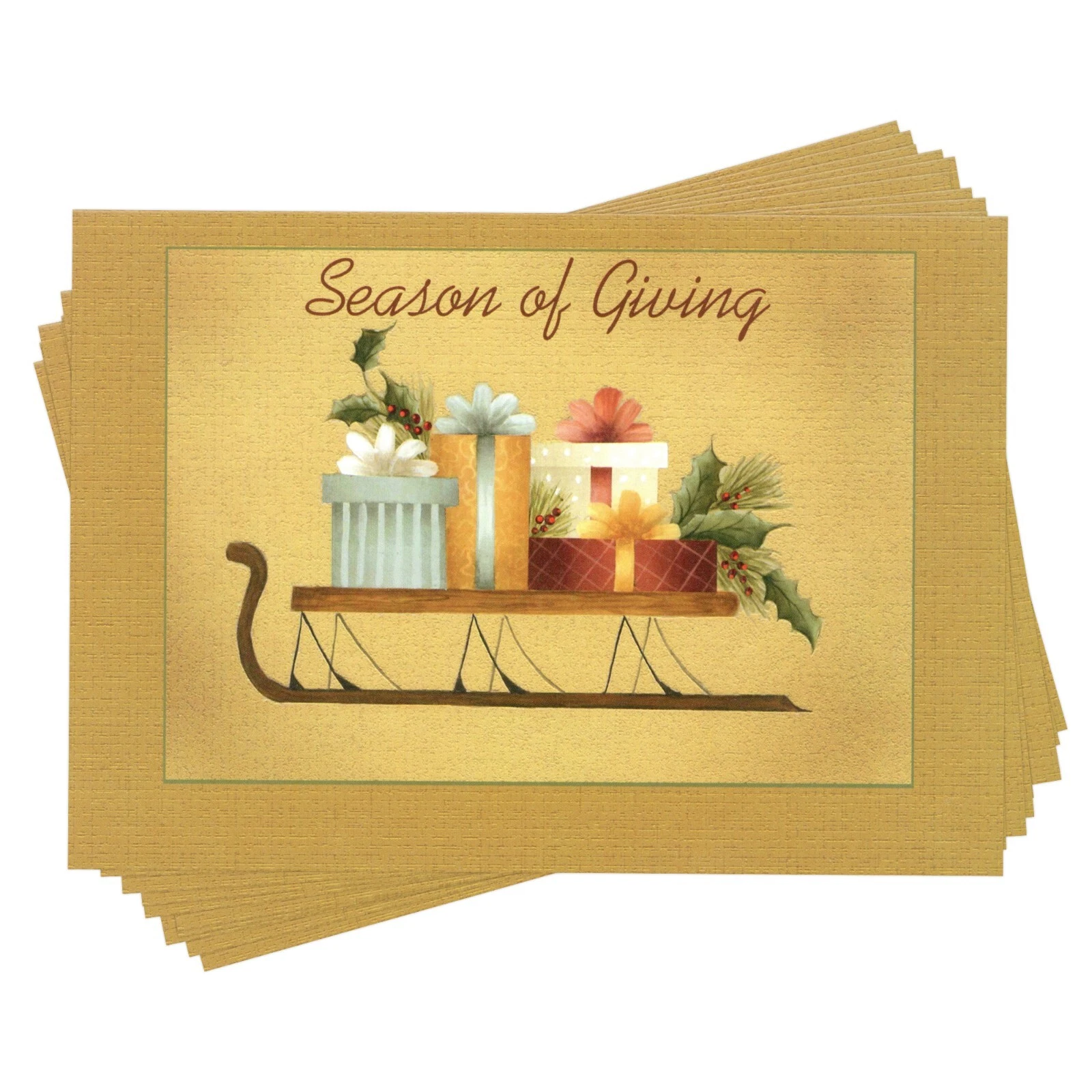 BUTTERFLY- Lot Of 14 Paper Images Season'S Greetings Cards + Envelopes, Present Gift Sleigh