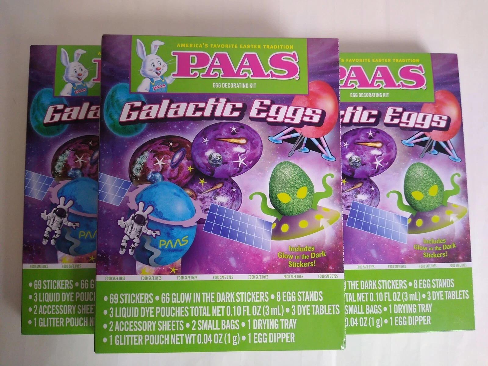 BUTTERFLY- Lot Of 3 Paas Galactic Eggs Egg Coloring Decorating Kit