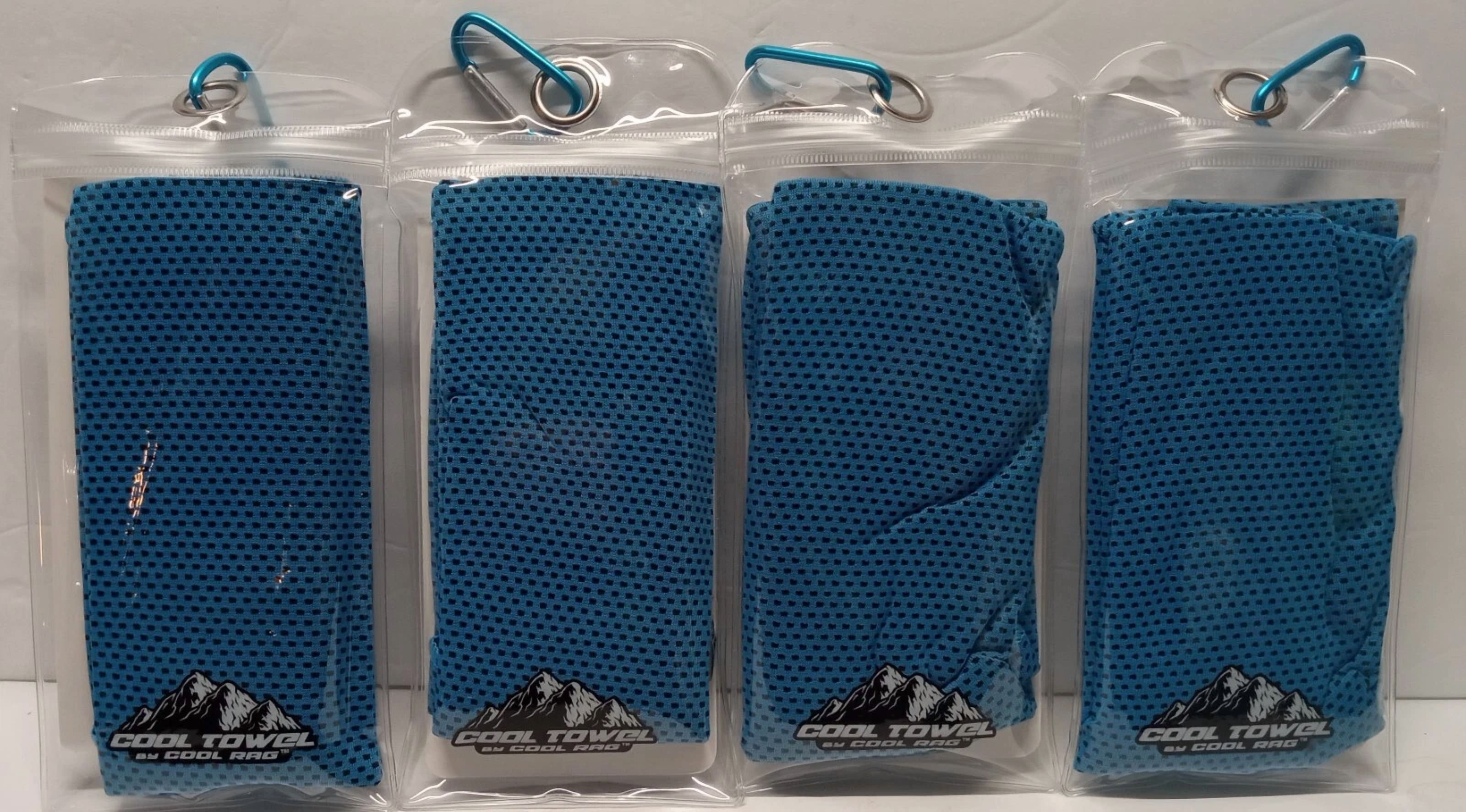 BUTTERFLY- Lot Of 4 Cool Towel By Cool Rag Soft Breathable Microfiber Towel Blue