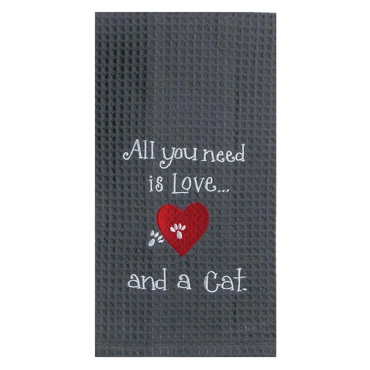 BUTTERFLY- Love Cat Embroidered Waffle Cotton Towel - F0783