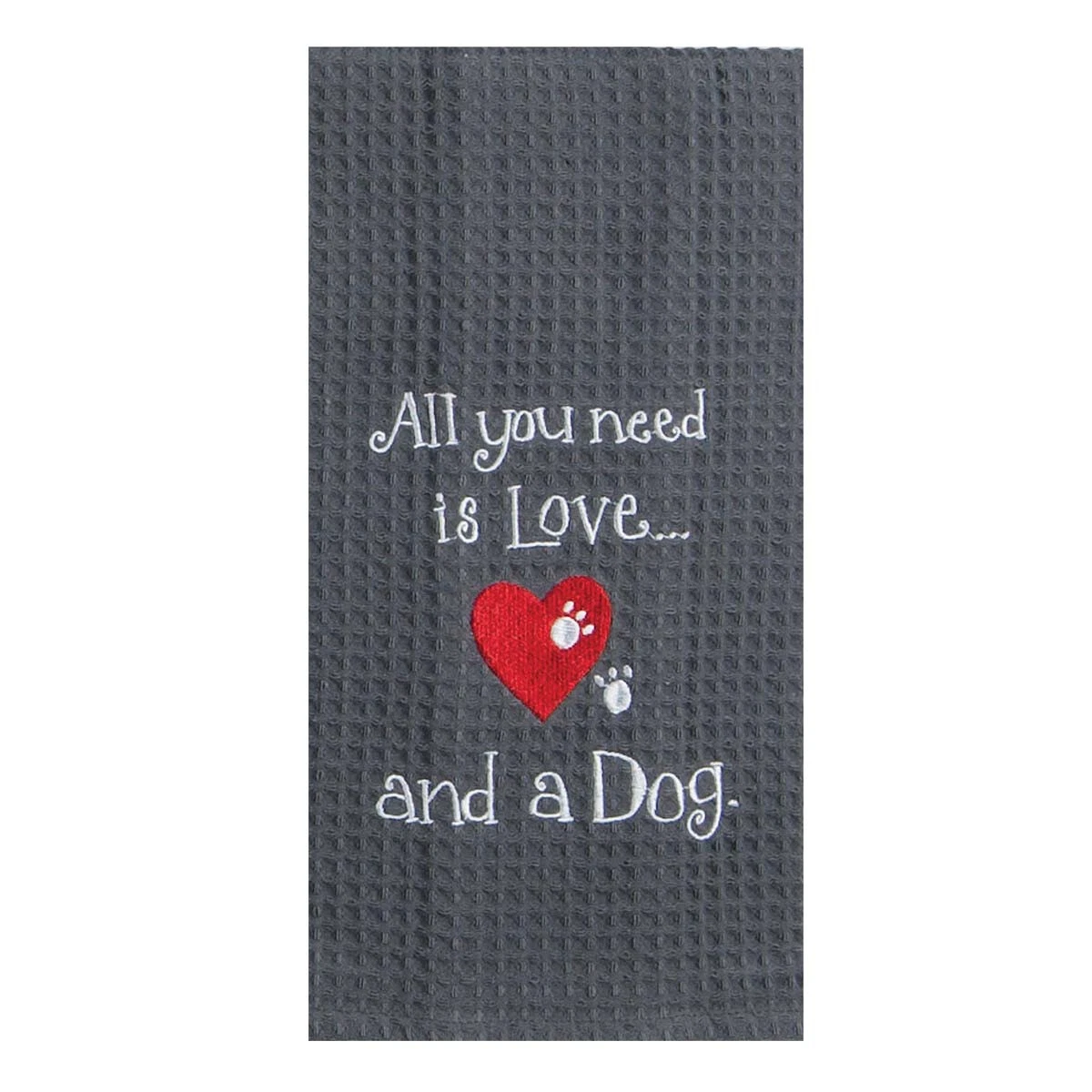 BUTTERFLY- Love Dog Embroidered Waffle Cotton Towel - F0779