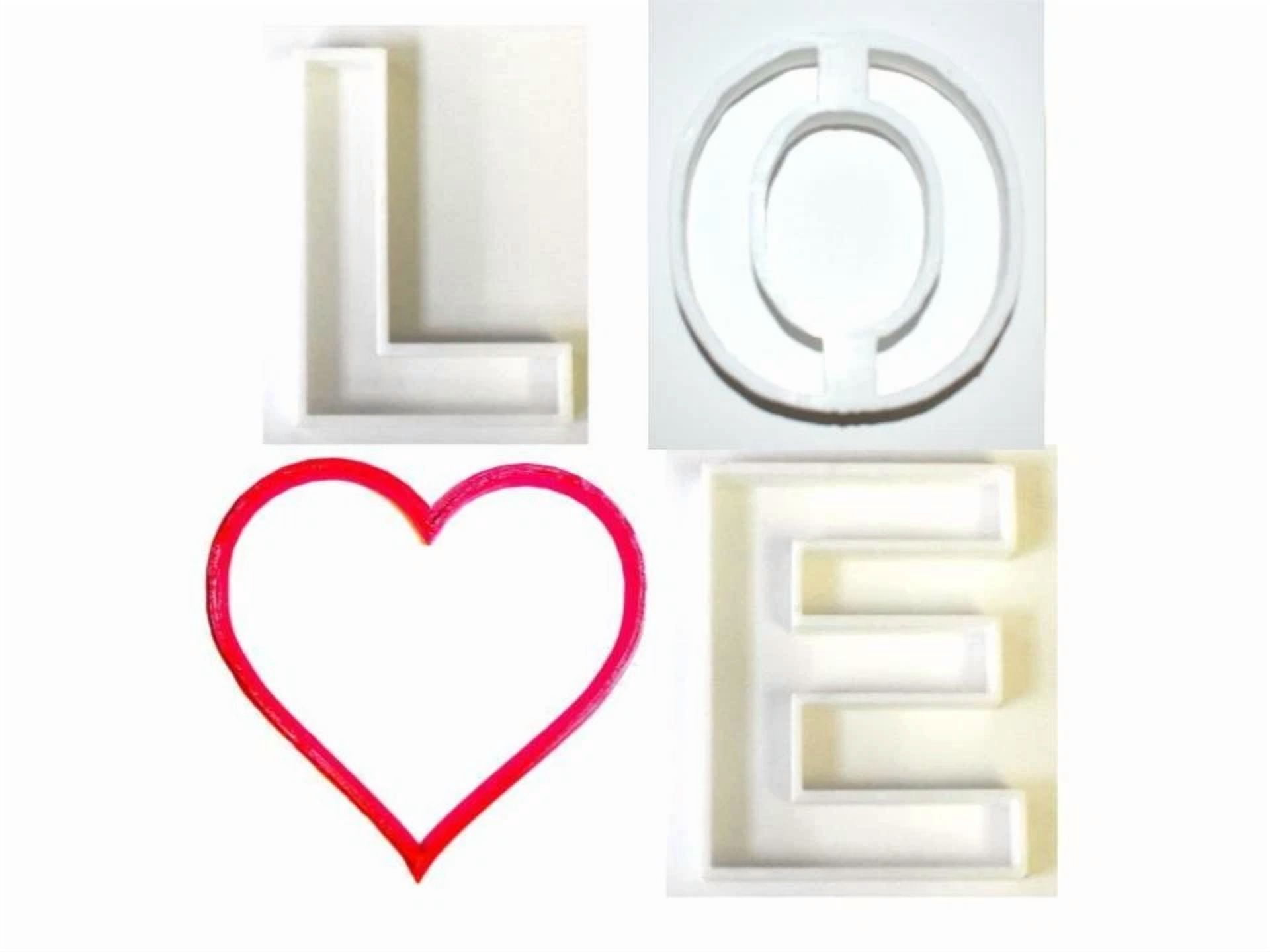 BUTTERFLY- Love Letters L O Heart E Valentines Day Holiday Party Cookie Cutter Pr1192