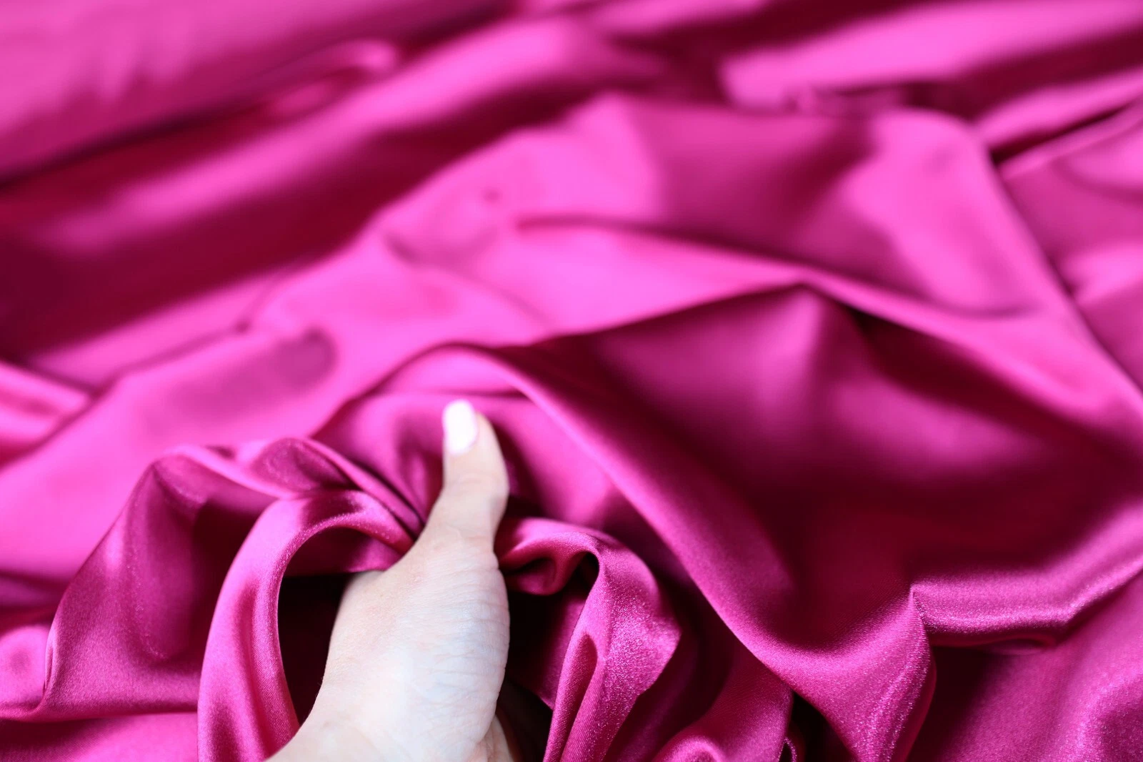BUTTERFLY- Magenta Satin Charmeuse Fabric By The Yard 1281