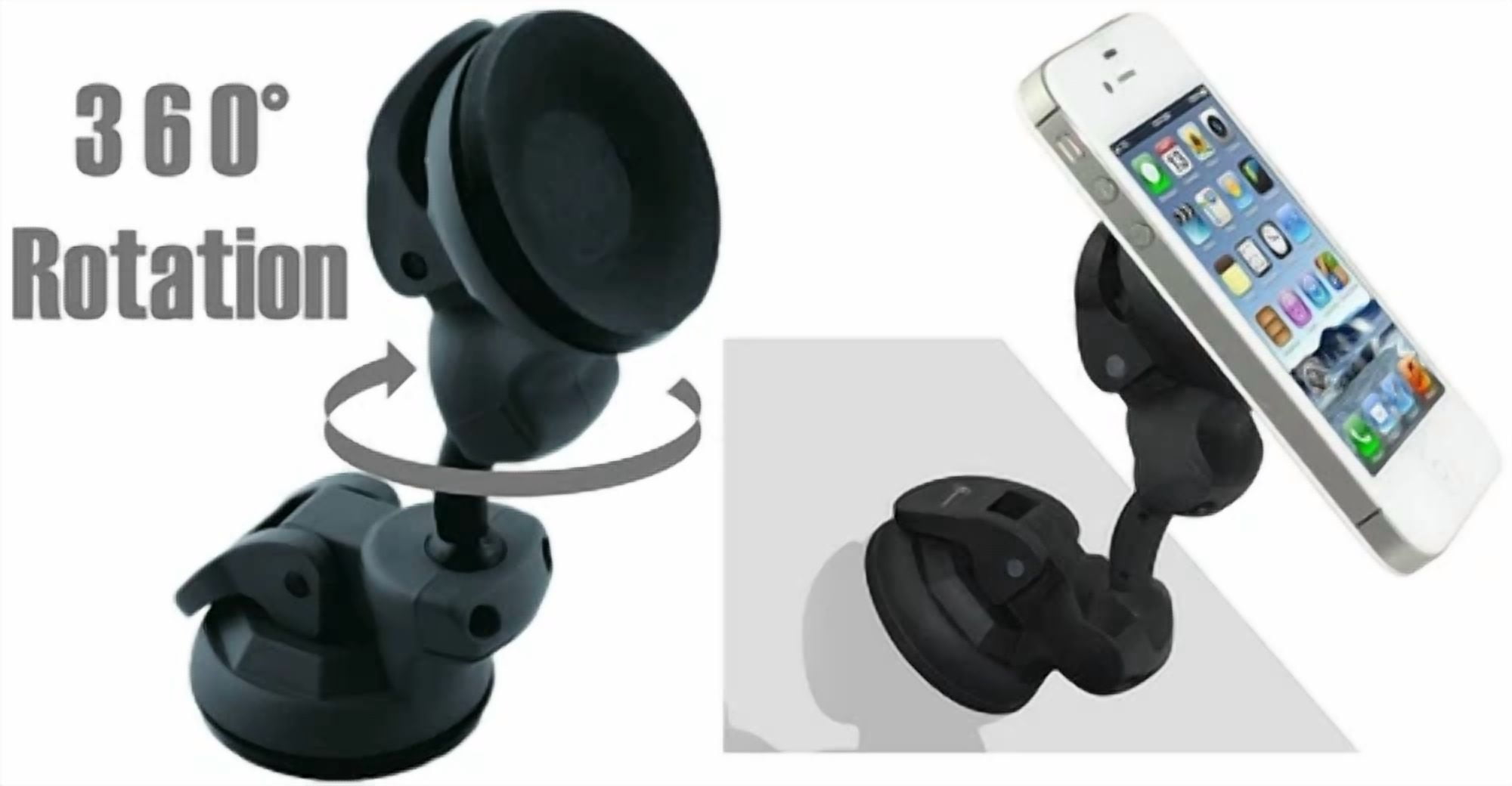 BUTTERFLY- Mediasonic Dual Suction 360 Degree Mount Stand Holder For Phone Tablet Ebook