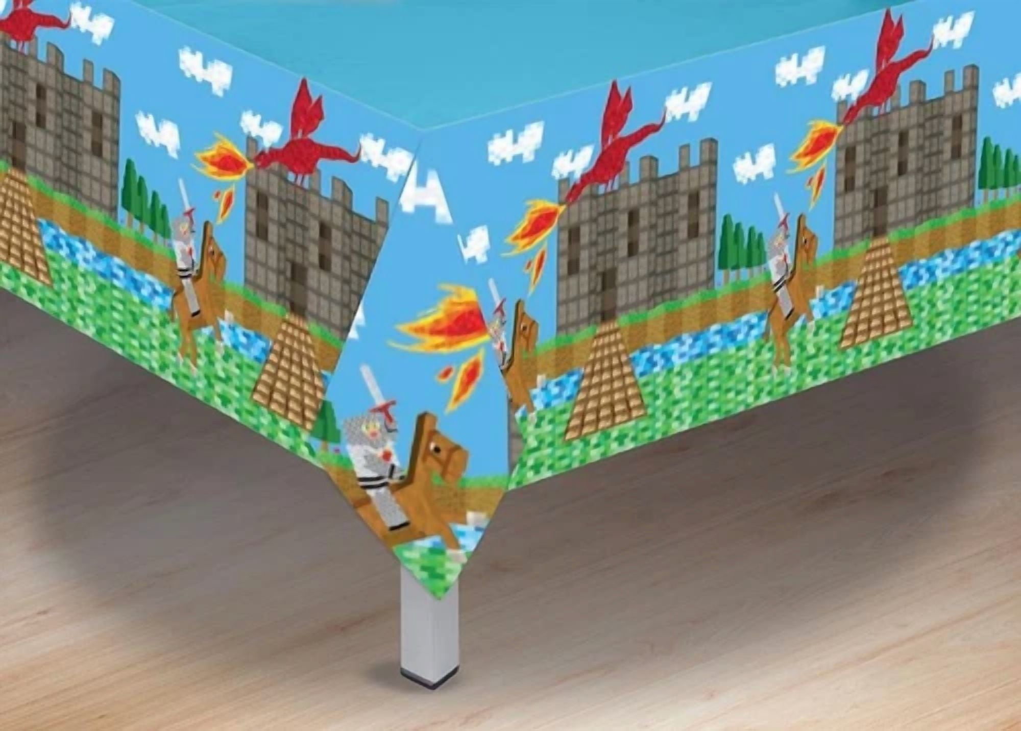 BUTTERFLY- Medieval Knight Brick Toy World Birthday Party Decoration Plastic Tablecover