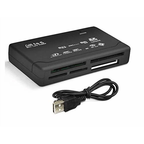 BUTTERFLY- Memory Card Reader Mini 26-In-1 Usb 2.0 High Speed For Cf Xd Sd Ms Duo Black